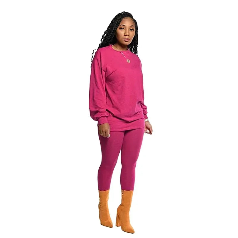 2024 two piece set women 2 piece set stacked leggings clothes for women outfits stacked pants tracksuit female fall clothes