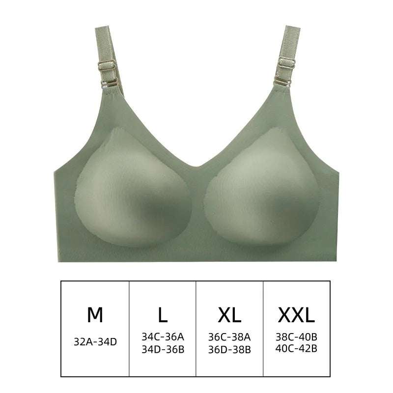 Seamless Bra Women Comfort Lingerie Sports Padded Tops Sexy Wireless Underwear Soft Support Bras Wide shoulder straps Intimates