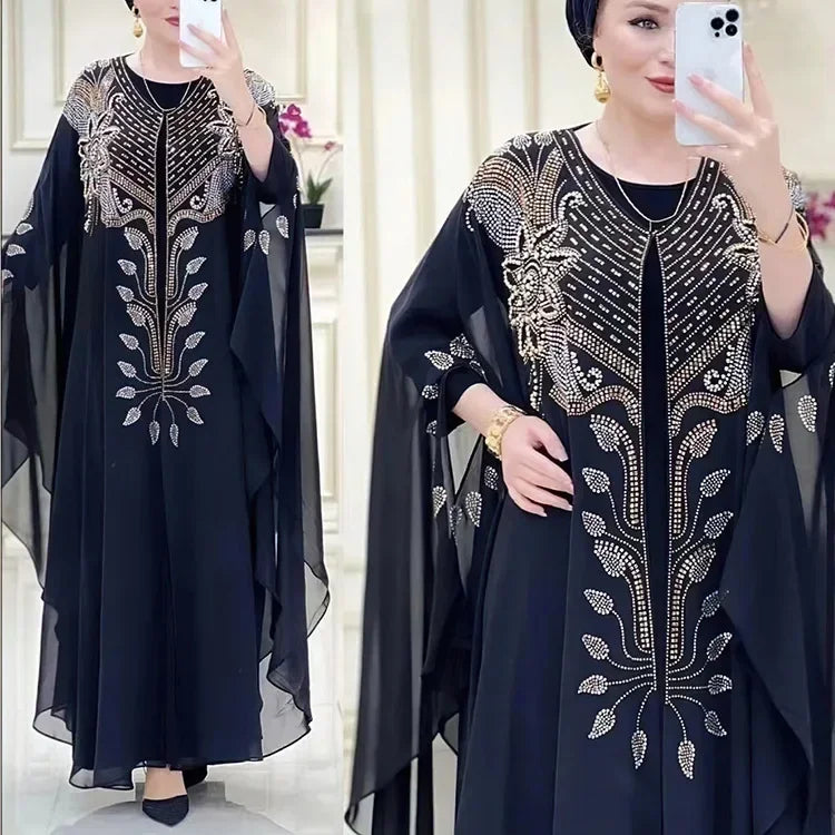 Abayas For Women Dubai Luxury 2024 Chiffon Boubou Muslim Fashion Dress Caftan Marocain Wedding Party Occasions Djellaba Femme