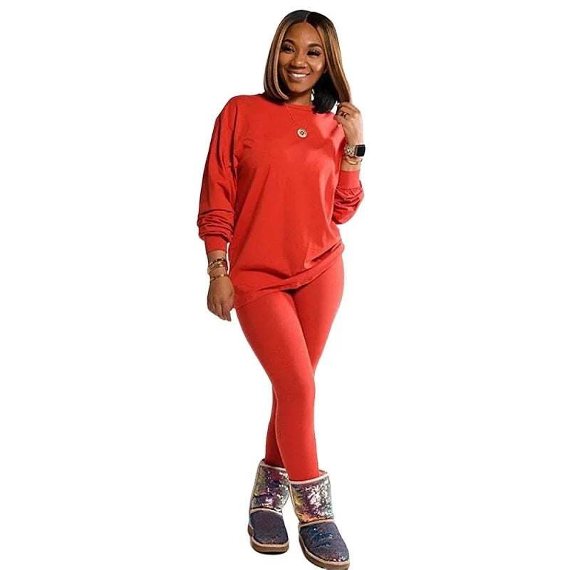 2024 two piece set women 2 piece set stacked leggings clothes for women outfits stacked pants tracksuit female fall clothes