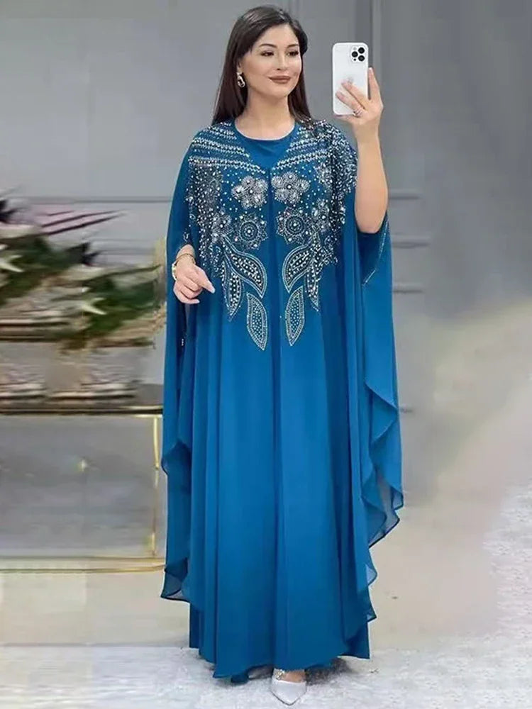 Abayas For Women Dubai Luxury 2024 Chiffon Boubou Muslim Fashion Dress Caftan Marocain Wedding Party Occasions Djellaba Femme