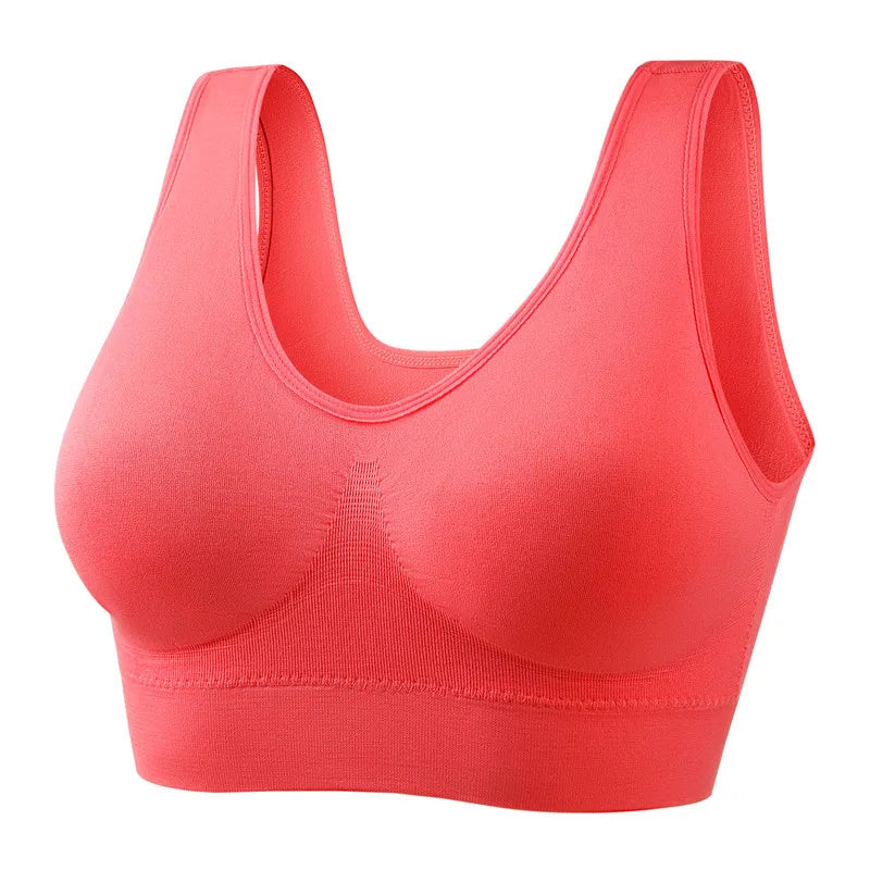 Sports Bra Push Up Wireless Plus Size Bras Double Layer Seamless Yoga Adjustment Fitness Lingerie
