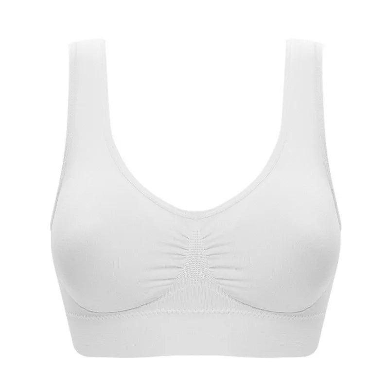 Sports Bra Push Up Wireless Plus Size Bras Double Layer Seamless Yoga Adjustment Fitness Lingerie