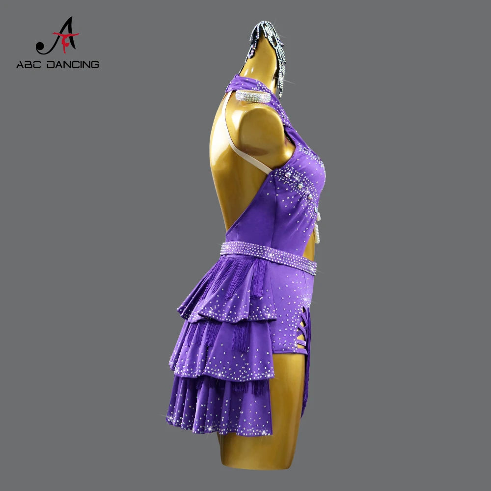 Latin American Woman Clothes Dance Costume Womens Evening Party Dress Sport Adult Midi Suit Ball Girls Prom Dancewear Customized
