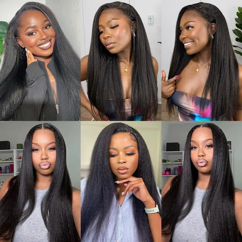 14 16 18 Kinky Straight Bundles Human Hair 3 Bundles 10A 100% Unprocessed Human Hair For Women Double Weft Natural Black Color