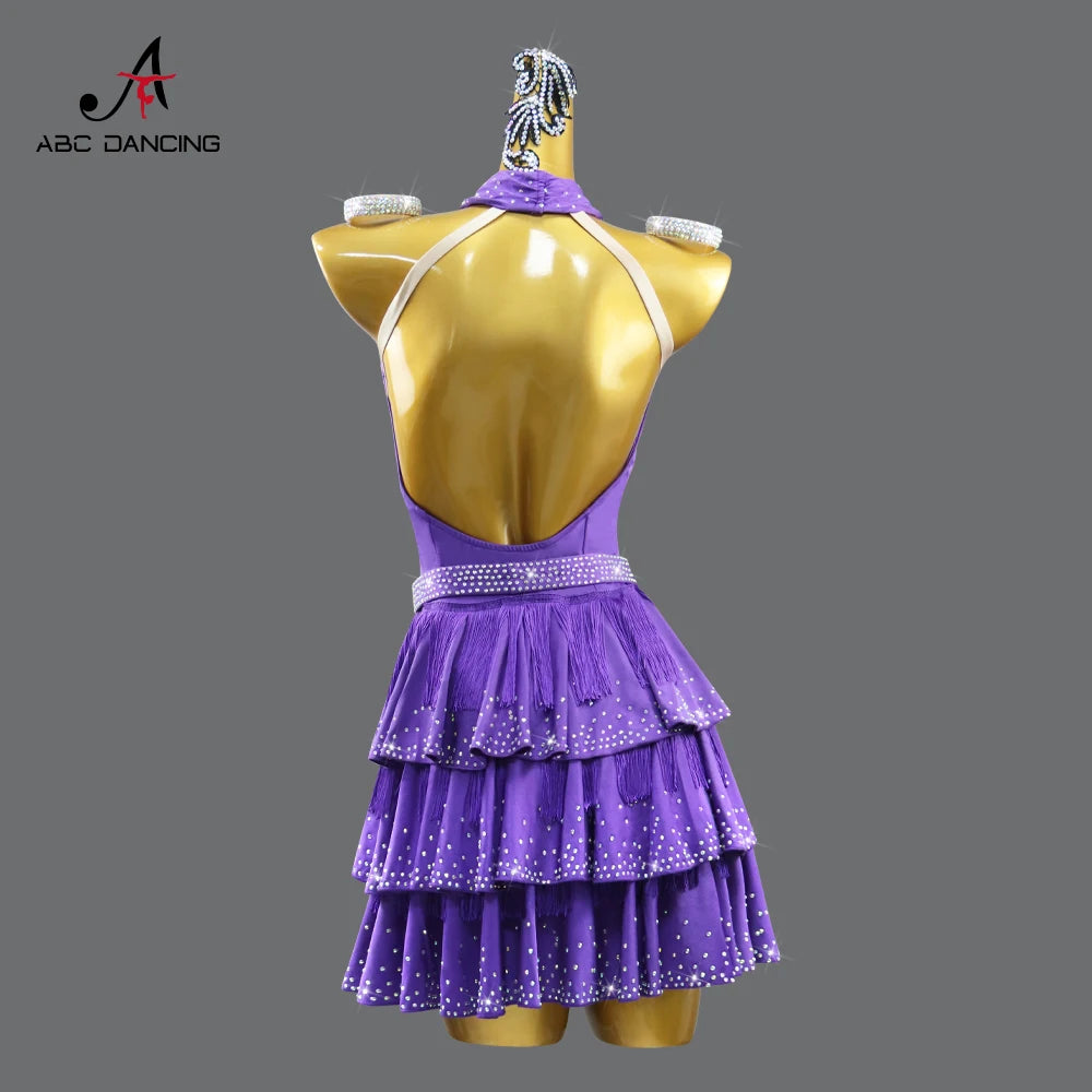 Latin American Woman Clothes Dance Costume Womens Evening Party Dress Sport Adult Midi Suit Ball Girls Prom Dancewear Customized
