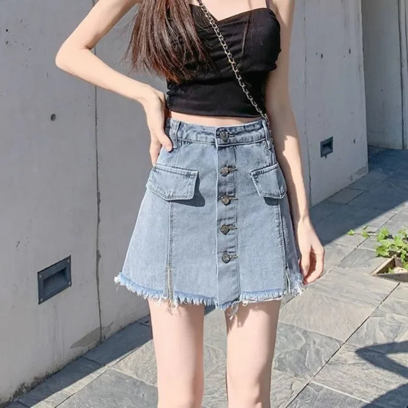 Jeans Skirts for Women High Waist  Tight Wrap Luxury Elegant Quality Vintage Harajuku Korean Fashion Y2k Cheap Woman Denim Skirt