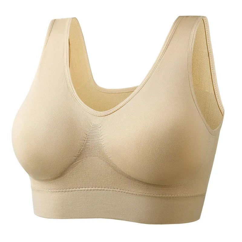 Sports Bra Push Up Wireless Plus Size Bras Double Layer Seamless Yoga Adjustment Fitness Lingerie