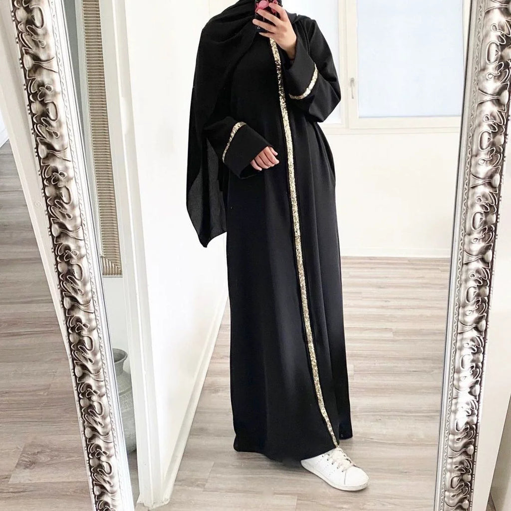 Abayat Emberoidery Maxi Dresses for Women, V-Neck, Long Sleeve, Belted Kaftan, Turkish Dresses, Jilbab, New, Autumn