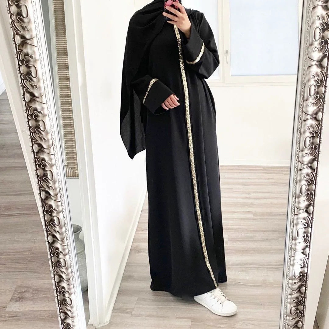 Abayat Emberoidery Maxi Dresses for Women, V-Neck, Long Sleeve, Belted Kaftan, Turkish Dresses, Jilbab, New, Autumn
