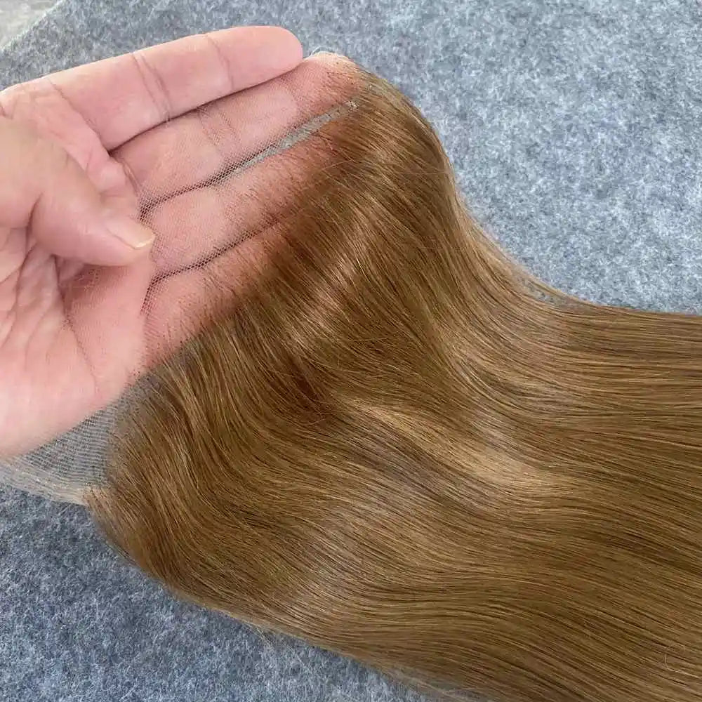 5x5 Invisible HD Lace Gloden Blonde Human Hair Melt Skins Pre Plucked 6x6 HD Lace Frontal Pre Plucked with Baby Hair Color #27