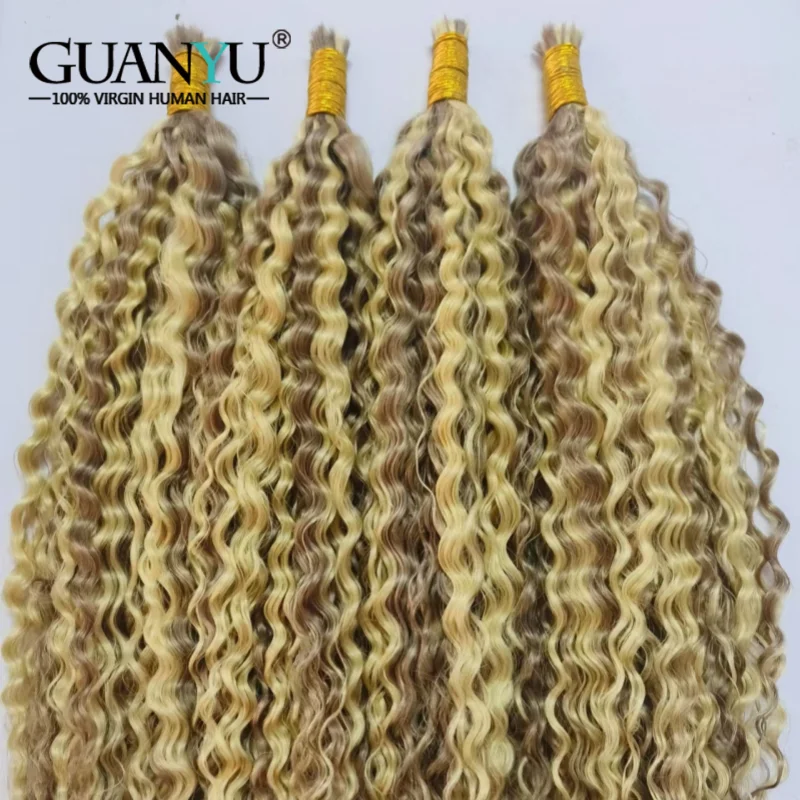 10A P#18/613 Water wave Human Hair Bulk Micro Braiding Hair Weaving No Weft Water Wave Human Hair Bundles Extensions