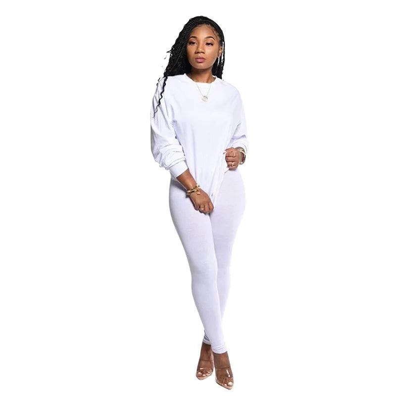 2024 two piece set women 2 piece set stacked leggings clothes for women outfits stacked pants tracksuit female fall clothes