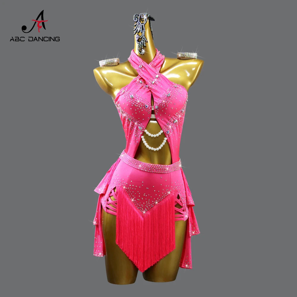 Latin American Woman Clothes Dance Costume Womens Evening Party Dress Sport Adult Midi Suit Ball Girls Prom Dancewear Customized