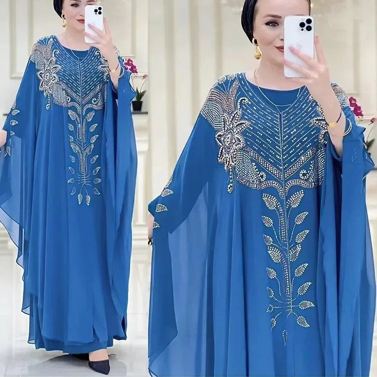 Abayas For Women Dubai Luxury 2024 Chiffon Boubou Muslim Fashion Dress Caftan Marocain Wedding Party Occasions Djellaba Femme