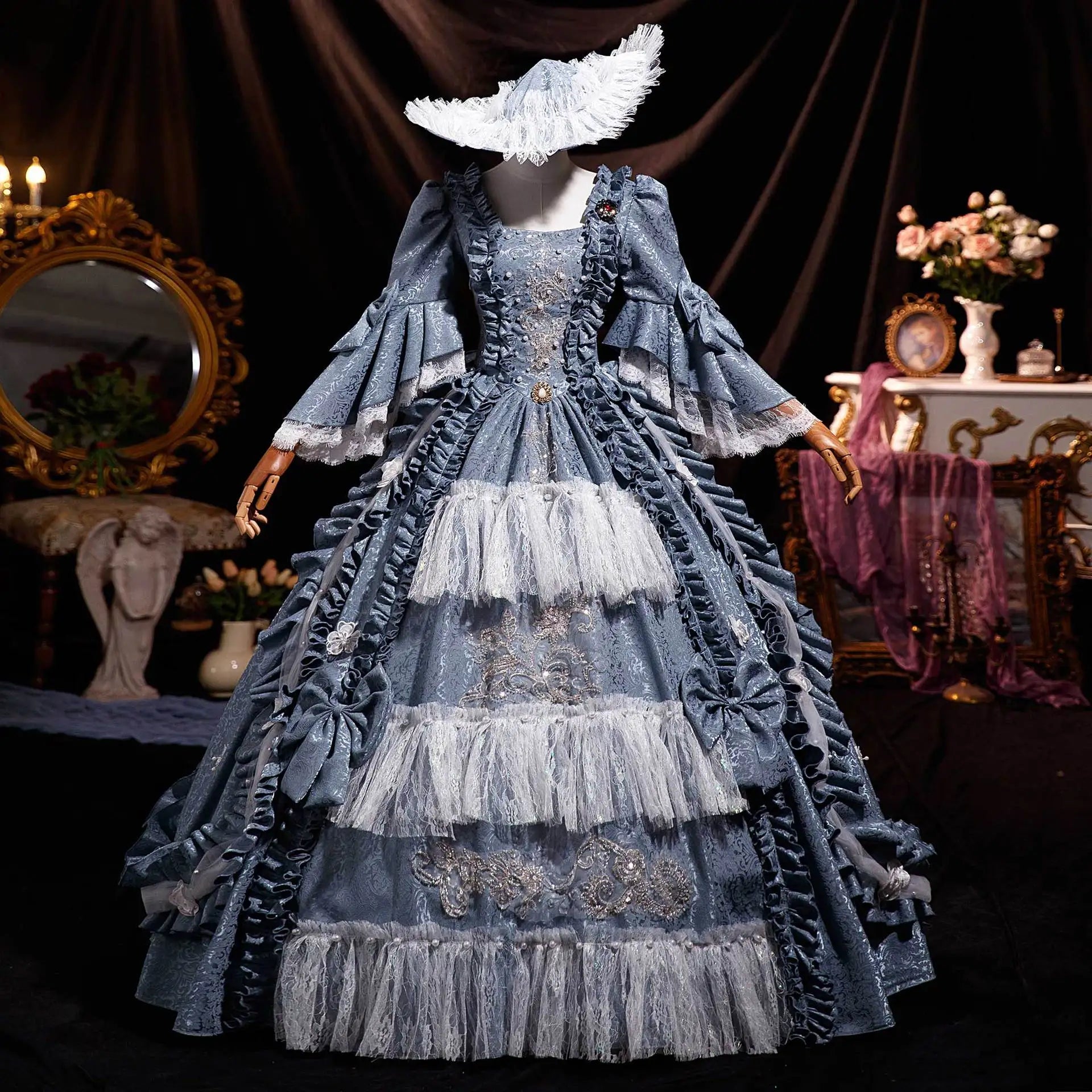 Mori Luxury Hepburn Style Court Ball Performance Travel Photo Party Studio Annual Meeting European Court Dress Vestido De Festas