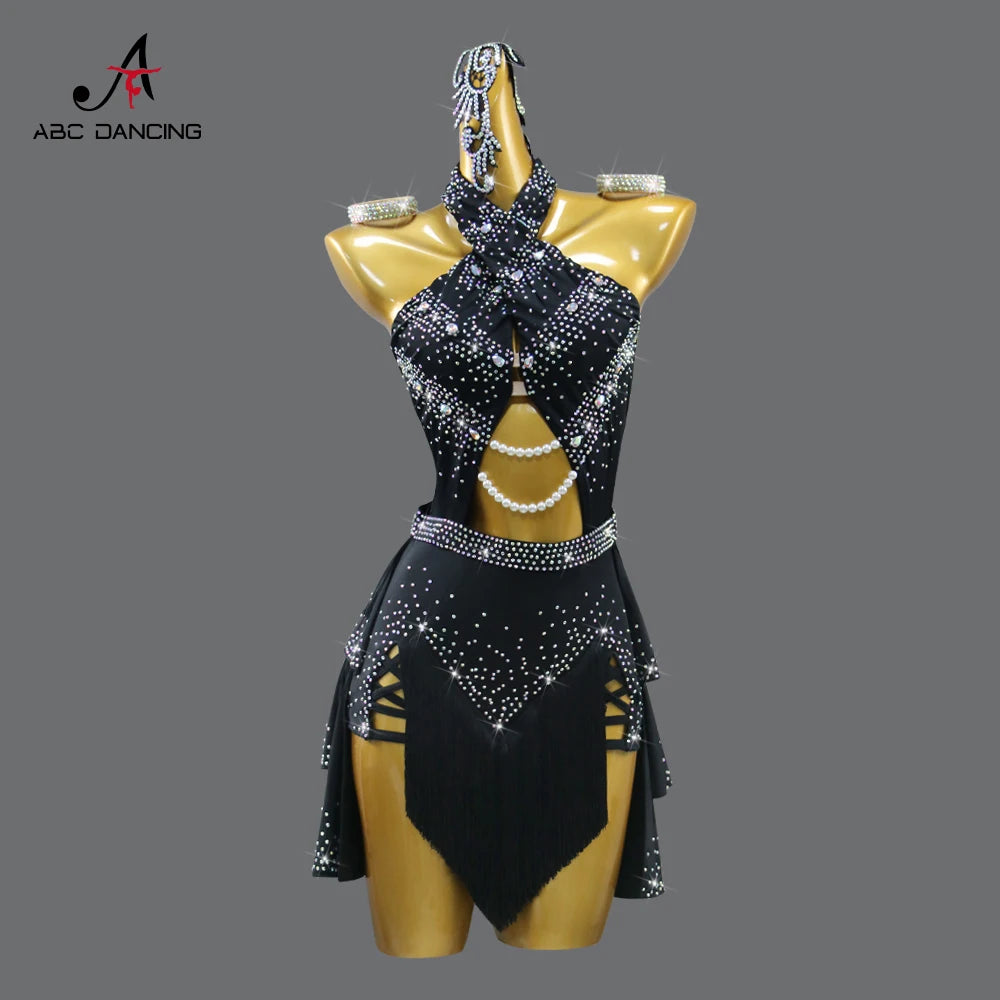 Latin American Woman Clothes Dance Costume Womens Evening Party Dress Sport Adult Midi Suit Ball Girls Prom Dancewear Customized