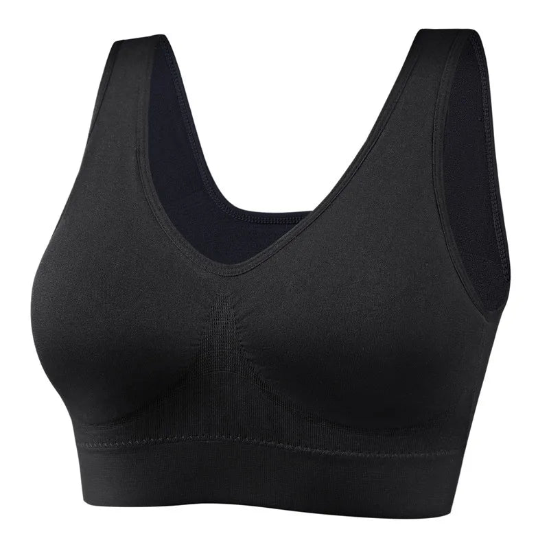 Sports Bra Push Up Wireless Plus Size Bras Double Layer Seamless Yoga Adjustment Fitness Lingerie